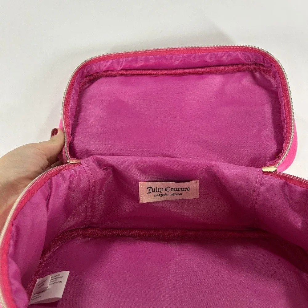 Juicy Couture Vintage Y2K Toiletry Case Rhienstone Pink And Gold Velour